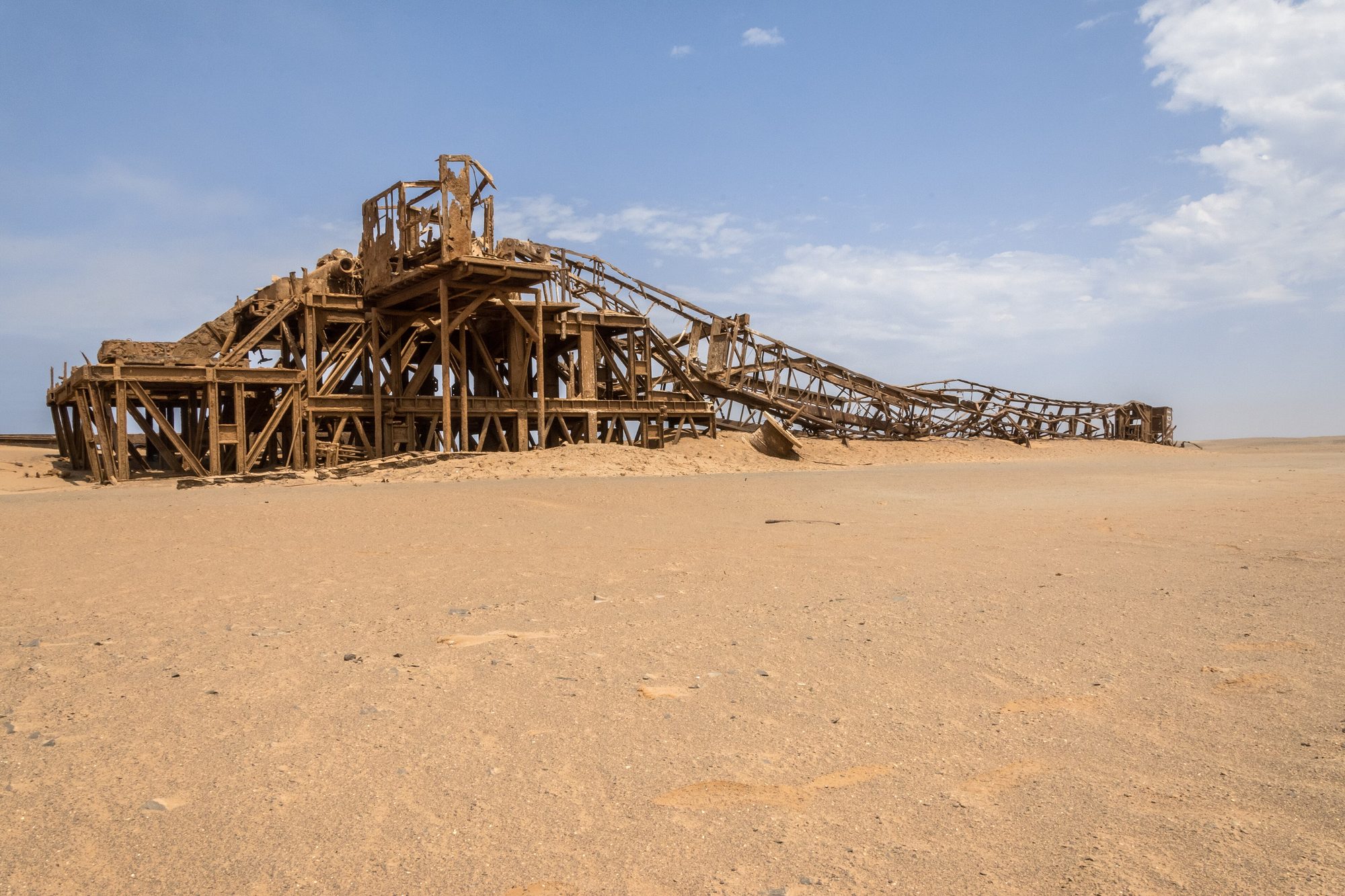 Skeleton Coast dunes meeting the Atlantic